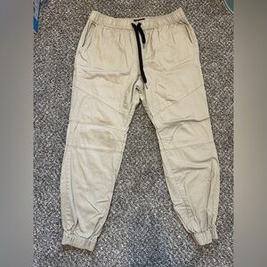 CSG Men’s Khaki Tan Cargo Drawstring Joggers Sz 2XL